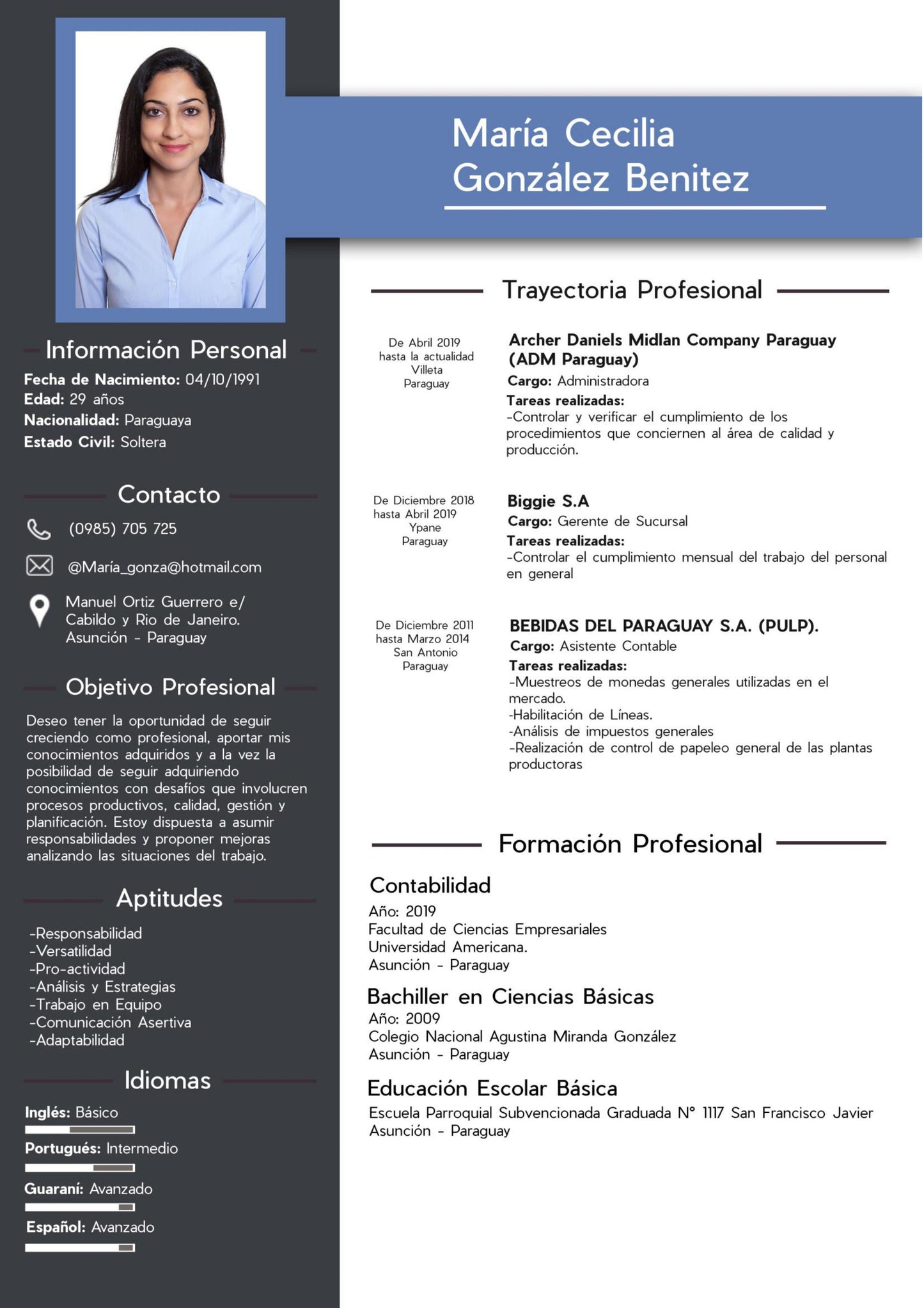 CV Profesional (Femenino)